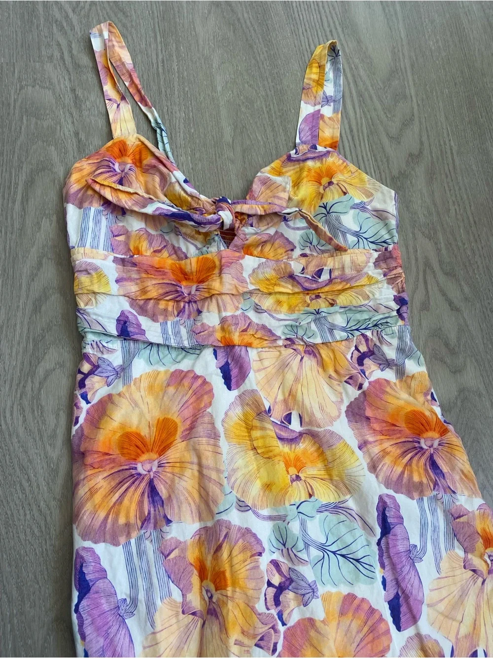 Anthropologie Cecilia Pettersson Floral Tie-Front Sundress Sz 8 beach resortwear - Picture 5 of 9